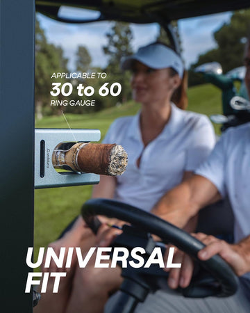 Magnetic Cigar Holder - Ultimate Golf Accessory for Cigar Lovers, Magnetic Grip and Loop Strap for Golf Cart, Adjustable Clip (30-60 Ring Gauge), Aluminum Alloy, For Golfing, Grilling, Fishing