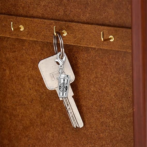 2Pcs Coffee Cup Keychain - DIY Key Charm Gifts for Coffee Lovers, Keychain Accessories Decoration for Men and Women
